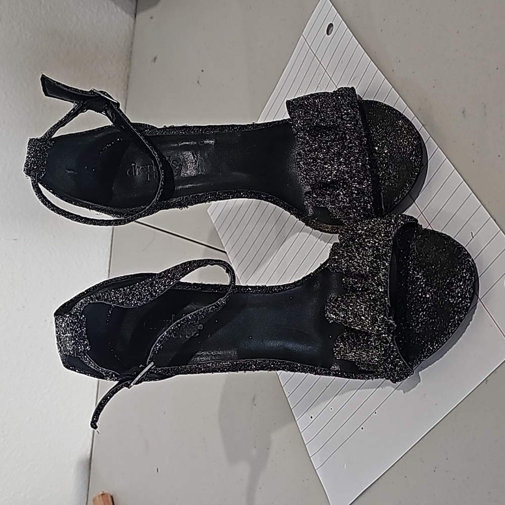 Elegant Black Glitter Heels